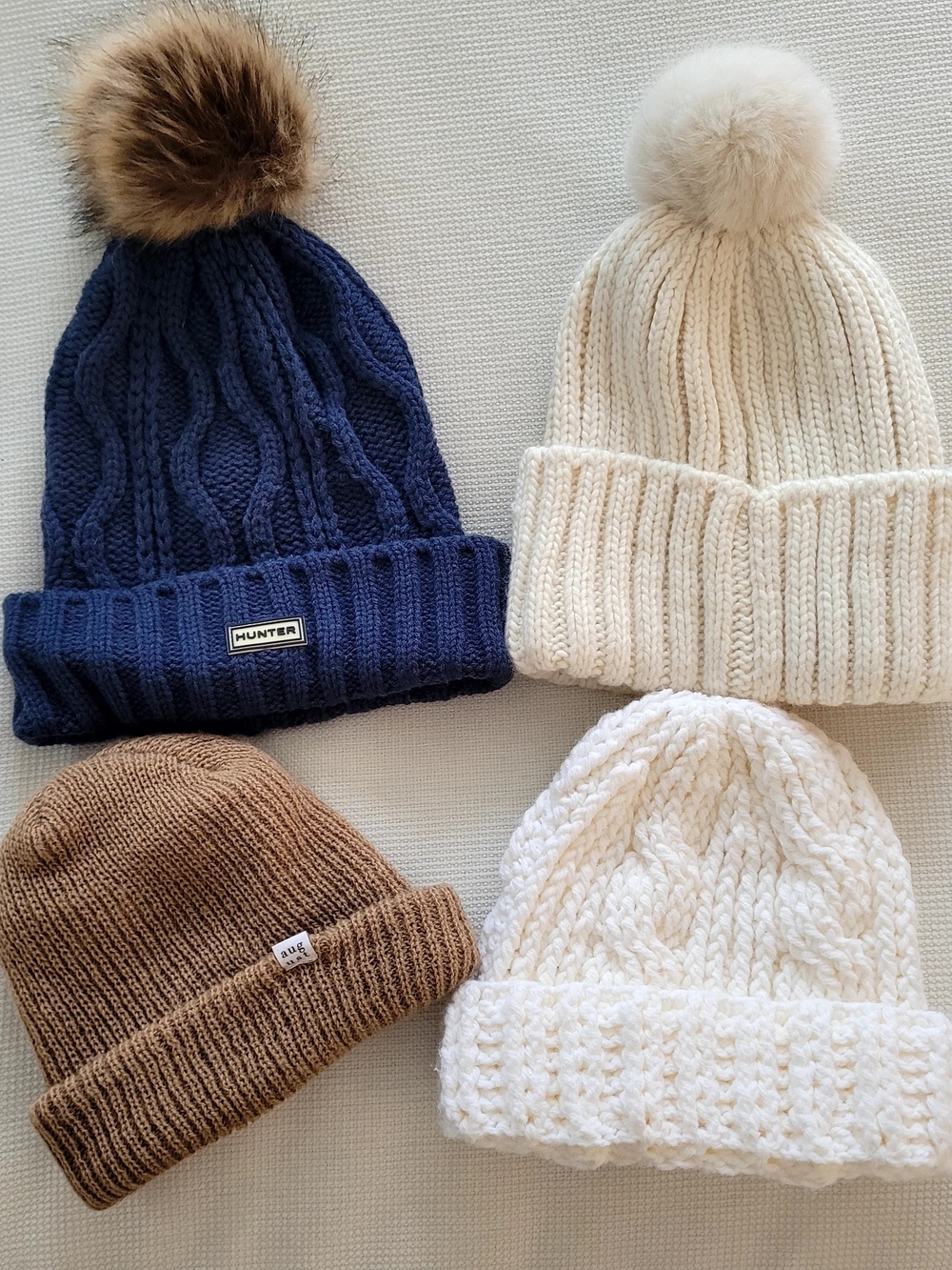 Bundle of 4 Winter Beanies - Hunter, H&M, Mimi & August, Handmade